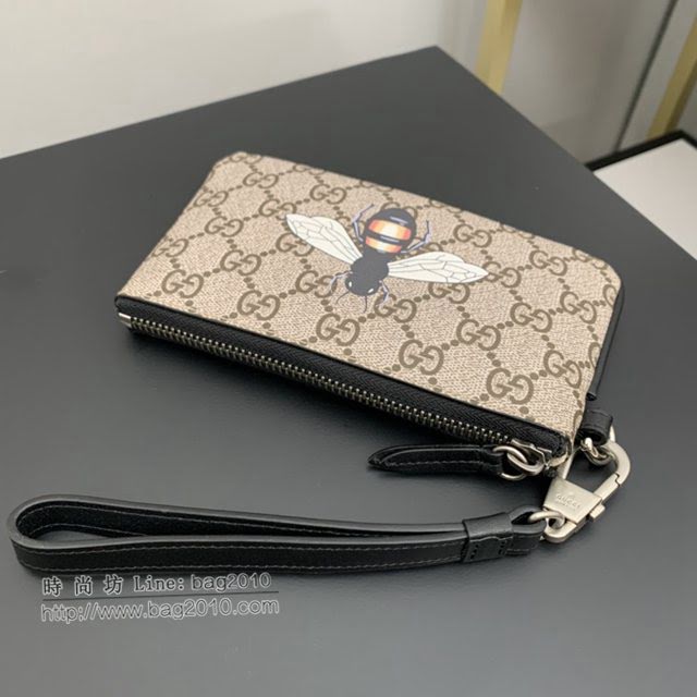 Gucci顶级男女包包 古驰GG Supreme蜜蜂印花手拿包 522866  gdj1572
